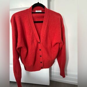 Aritzia Babaton Cashmere Red Cardigan Sweater